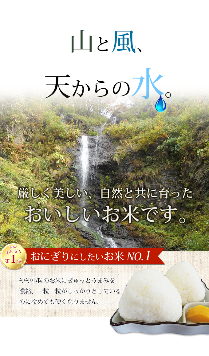 厳しく美しい、自然と共に育ったおいしいお米です