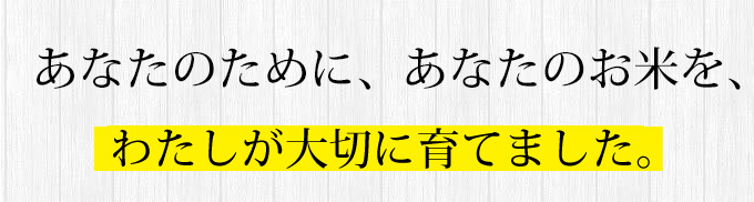 あなたのためにお米を育てました